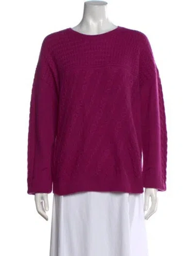 Pre-owned Neiman Marcus Cashmere Patterned Sweater In Purple