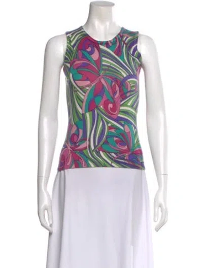 Pre-owned Neiman Marcus Cashmere Patterned Top In Multi