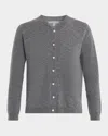 Neiman Marcus Cashmere Pearlescent Button Cardigan In Gray