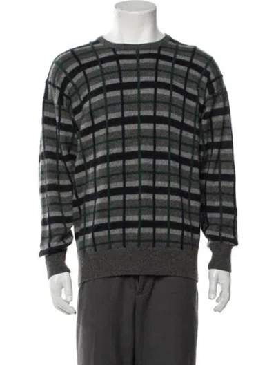 Pre-owned Neiman Marcus Cashmere Plaid Print Pullover In Multicolor