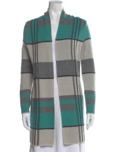 Pre-owned Neiman Marcus Cashmere Plaid Print Sweater In Multi