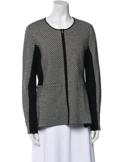 Pre-owned Neiman Marcus Cashmere Printed Jacket In Black