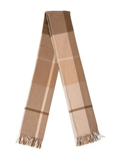Pre-owned Neiman Marcus Cashmere Printed Scarf W/ Tags In Neutral