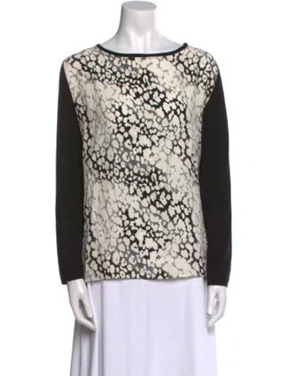Pre-owned Neiman Marcus Cashmere Printed Sweater