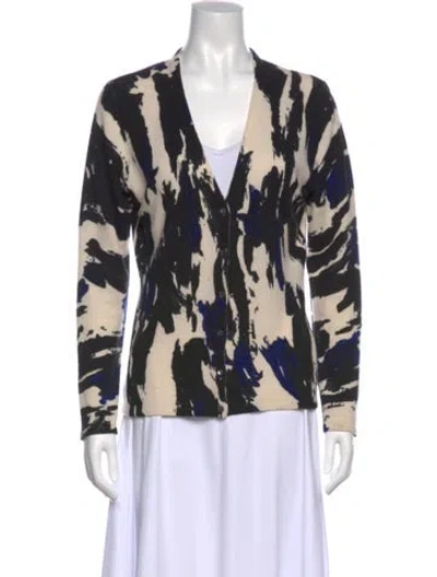 Pre-owned Neiman Marcus Cashmere Printed Sweater In Black