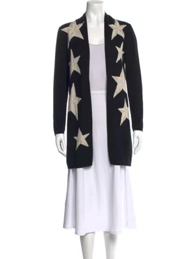 Pre-owned Neiman Marcus Cashmere Printed Sweater In Black