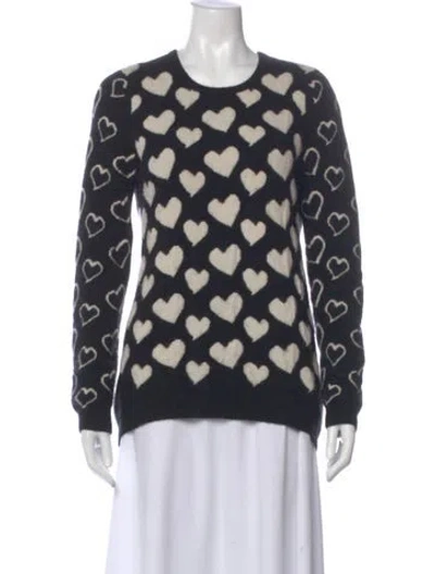 Pre-owned Neiman Marcus Cashmere Printed Sweater In Black