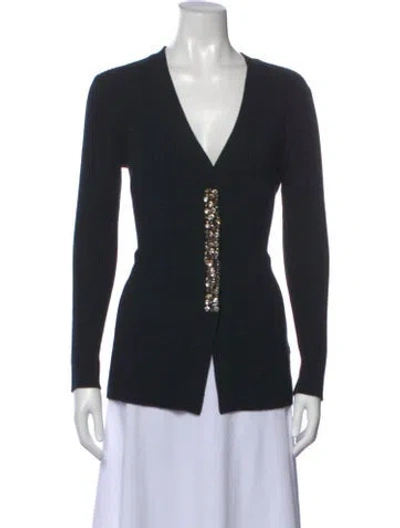 Pre-owned Neiman Marcus Cashmere Printed Sweater In Black