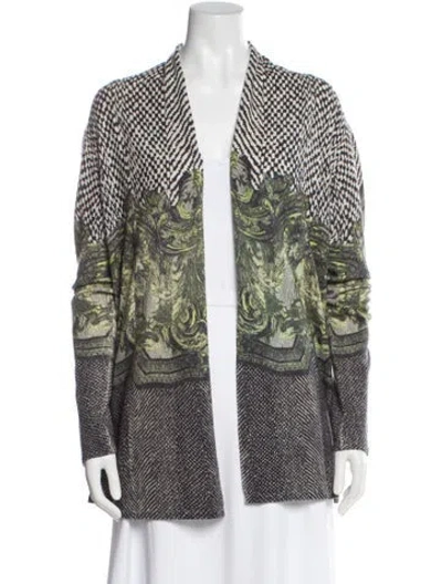 Pre-owned Neiman Marcus Cashmere Printed Sweater In Green
