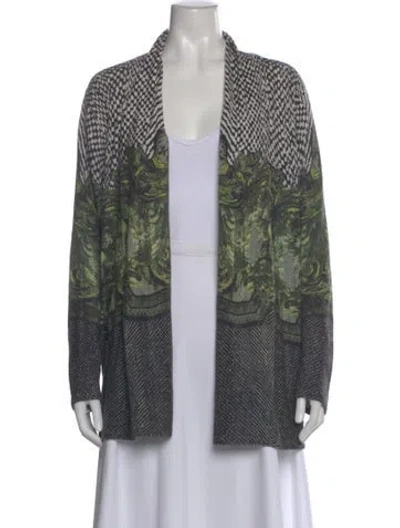 Pre-owned Neiman Marcus Cashmere Printed Sweater In Green