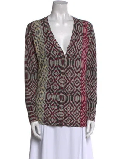 Pre-owned Neiman Marcus Cashmere Printed Sweater In Multi