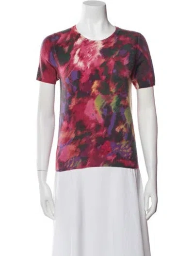 Pre-owned Neiman Marcus Cashmere Printed Sweater In Multi