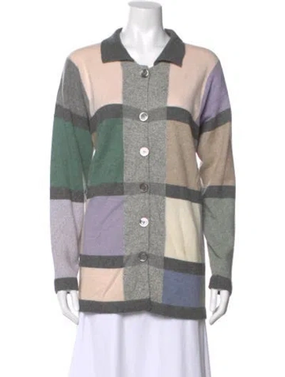Pre-owned Neiman Marcus Cashmere Printed Sweater In Multi
