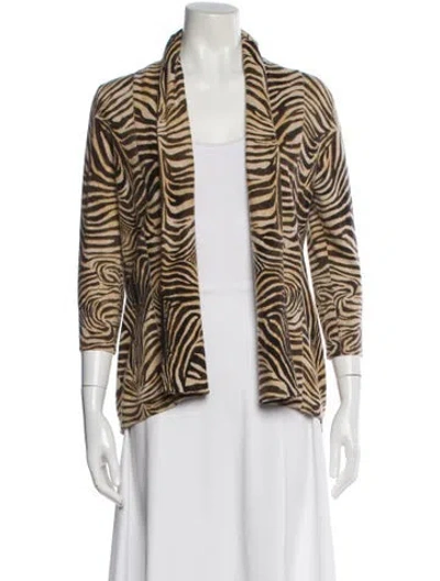 Pre-owned Neiman Marcus Cashmere Printed Sweater In Multi