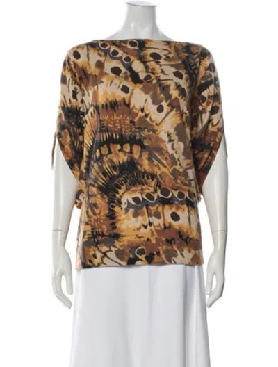 Pre-owned Neiman Marcus Cashmere Printed Sweater In Multi