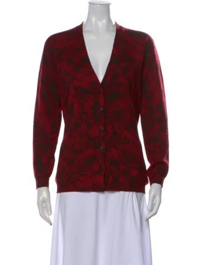 Pre-owned Neiman Marcus Cashmere Printed Sweater In Red
