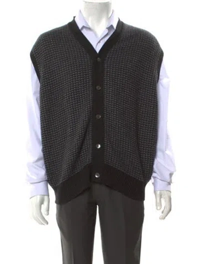 Pre-owned Neiman Marcus Cashmere Printed Sweater Vest In Multi