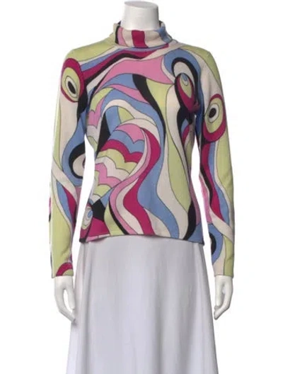 Pre-owned Neiman Marcus Cashmere Printed Top W/ Tags In Multicolor