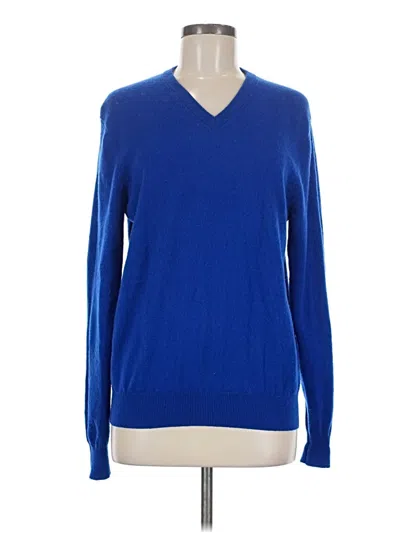 Pre-owned Neiman Marcus Cashmere Pullover Sweater In Blue