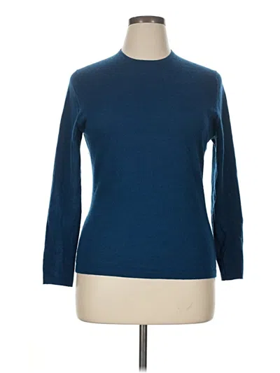 Pre-owned Neiman Marcus Cashmere Pullover Sweater In Blue