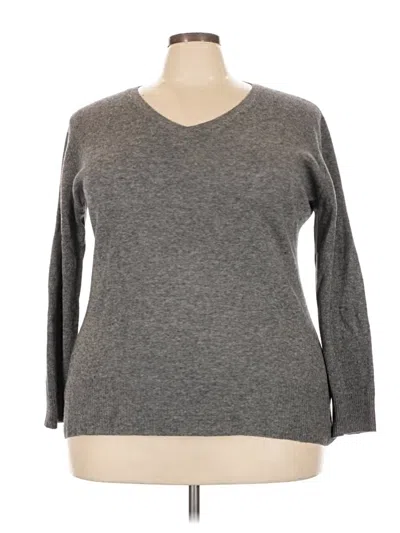 Pre-owned Neiman Marcus Cashmere Pullover Sweater In Gray