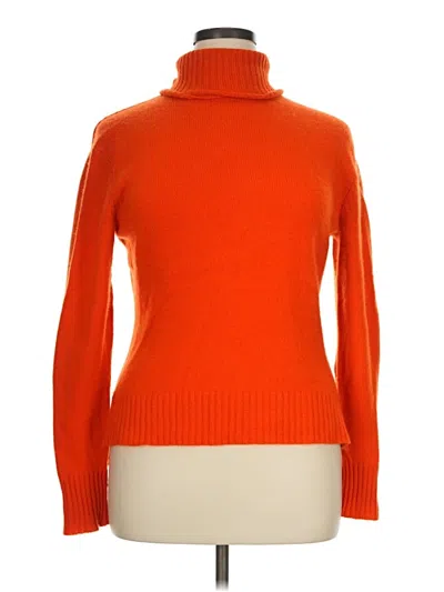 Pre-owned Neiman Marcus Cashmere Pullover Sweater In Orange