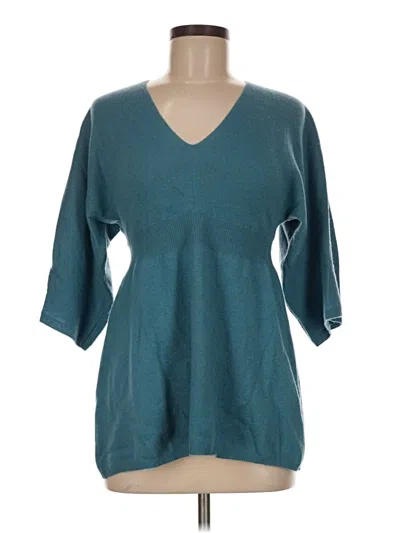 Pre-owned Neiman Marcus Cashmere Pullover Sweater In Teal