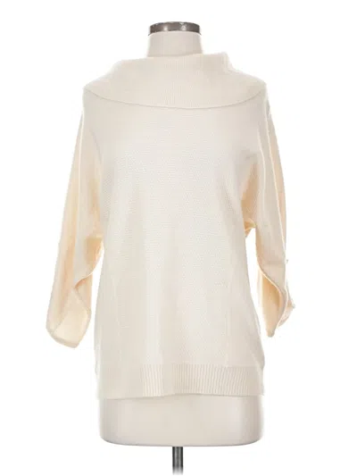 Pre-owned Neiman Marcus Cashmere Pullover Sweater In White