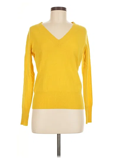 Pre-owned Neiman Marcus Cashmere Pullover Sweater In Yellow