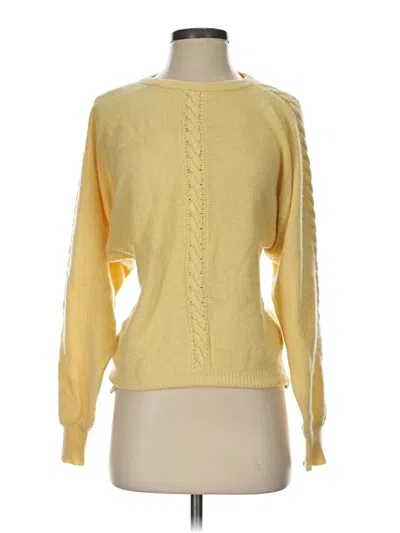 Pre-owned Neiman Marcus Cashmere Pullover Sweater In Yellow