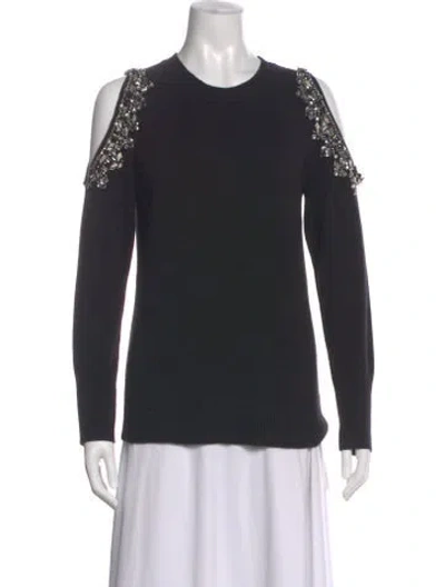 Pre-owned Neiman Marcus Cashmere Scoop Neck Sweater In Black