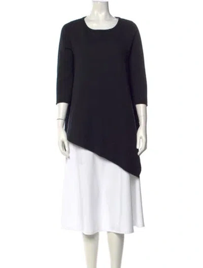 Pre-owned Neiman Marcus Cashmere Scoop Neck Sweater In Black