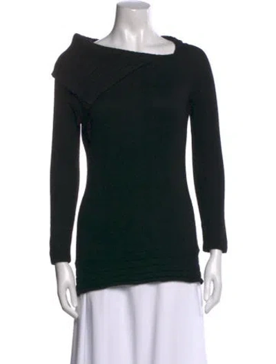 Pre-owned Neiman Marcus Cashmere Scoop Neck Sweater In Black