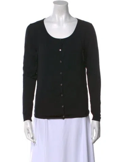 Pre-owned Neiman Marcus Cashmere Scoop Neck Sweater In Black