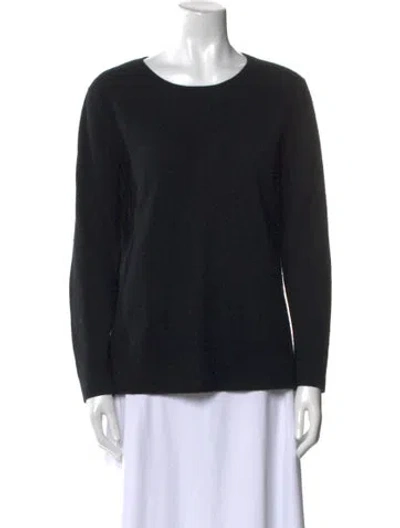 Pre-owned Neiman Marcus Cashmere Scoop Neck Sweater In Black