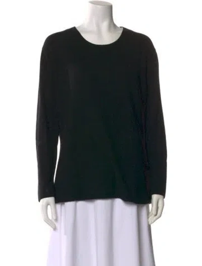 Pre-owned Neiman Marcus Cashmere Scoop Neck Sweater In Black