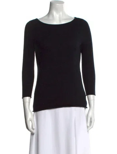 Pre-owned Neiman Marcus Cashmere Scoop Neck Sweater In Black