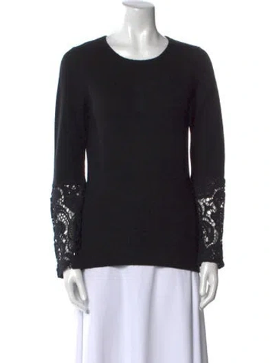 Pre-owned Neiman Marcus Cashmere Scoop Neck Sweater In Black