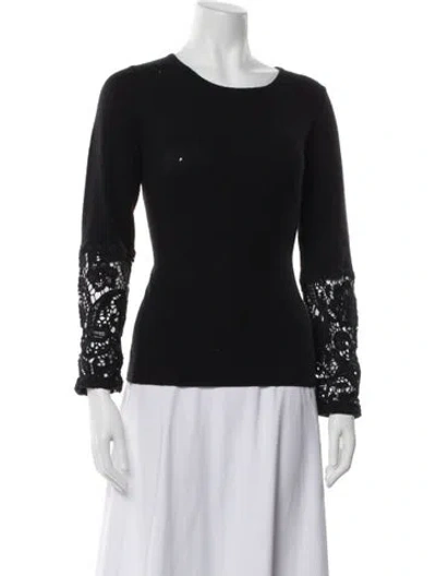 Pre-owned Neiman Marcus Cashmere Scoop Neck Sweater In Black