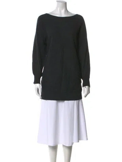 Pre-owned Neiman Marcus Cashmere Scoop Neck Sweater In Black