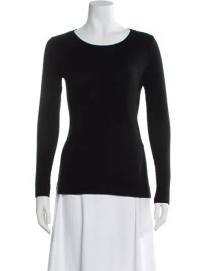 Pre-owned Neiman Marcus Cashmere Scoop Neck Sweater In Black