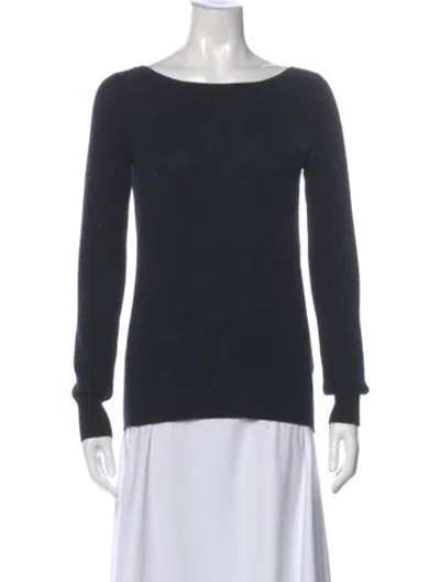 Pre-owned Neiman Marcus Cashmere Scoop Neck Sweater In Black