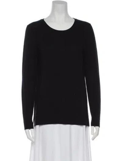 Pre-owned Neiman Marcus Cashmere Scoop Neck Sweater In Black