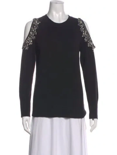 Pre-owned Neiman Marcus Cashmere Scoop Neck Sweater In Black