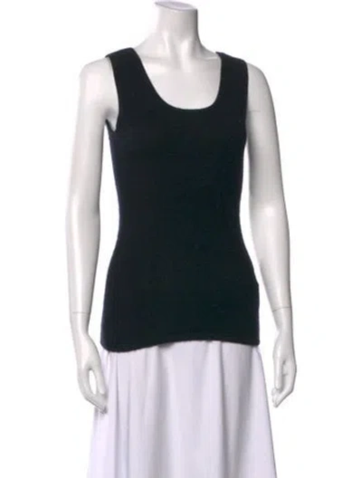 Pre-owned Neiman Marcus Cashmere Scoop Neck Sweater In Black