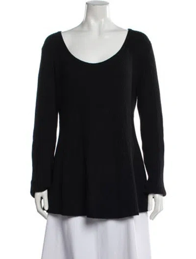 Pre-owned Neiman Marcus Cashmere Scoop Neck Sweater In Black