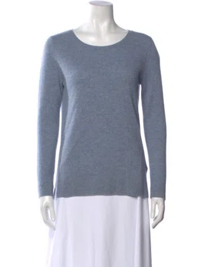 Pre-owned Neiman Marcus Cashmere Scoop Neck Sweater In Blue
