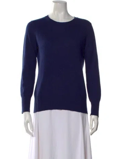 Pre-owned Neiman Marcus Cashmere Scoop Neck Sweater In Blue