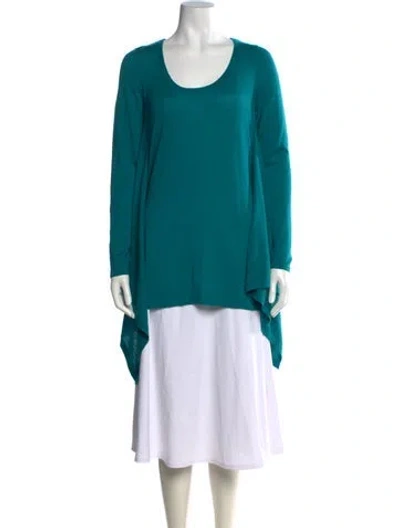 Pre-owned Neiman Marcus Cashmere Scoop Neck Sweater In Blue