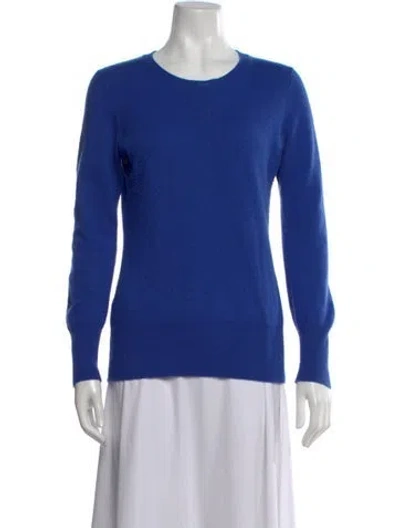 Pre-owned Neiman Marcus Cashmere Scoop Neck Sweater In Blue